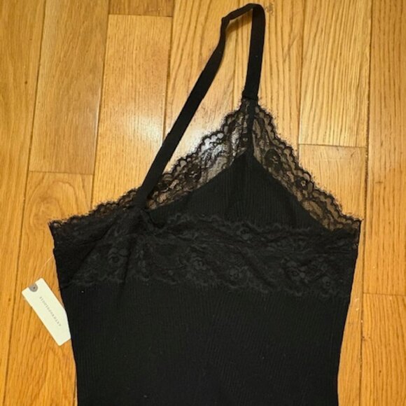 Anthropologie Asymmetrical Black Camisole, w/ Lace, Sz M, NWT - Picture 4 of 5